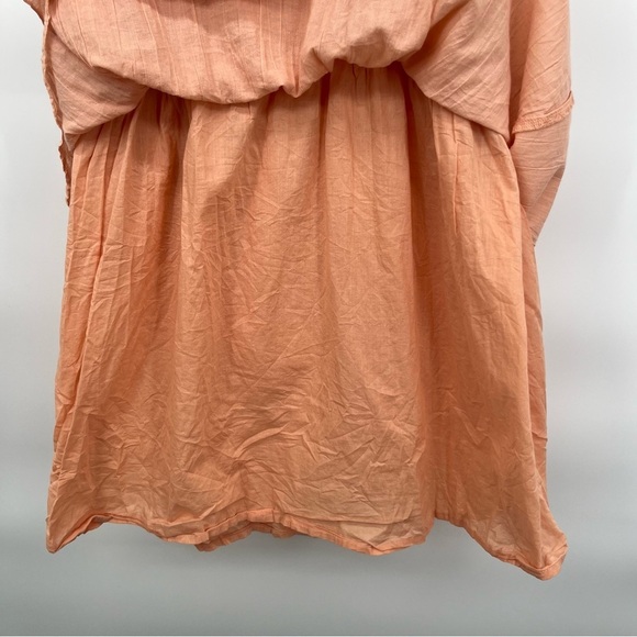 Aerie Size M Peach Mini Sundress Smocked Tie Shoulders Ruffle Western Prairie - Picture 9 of 12